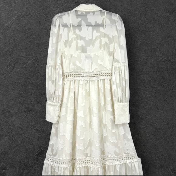 Asos Design Cream Burnout Lace Maxi Dress 2 Cottagecore Prairie Boho Coachella - Picture 10 of 15